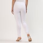 Women's Bright White Cotton Blend Ankle-Length Churidar, सफ़ेद, small image number null