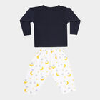 Infants Cotton Solid Full Sleeve Night Suit, Navy Blue, small image number null
