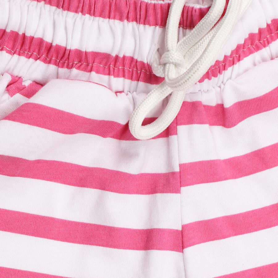Girls' 100% Cotton Pull Ups Shorts , गुलाबी, large image number null
