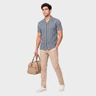 Men's Blue Camp Collar Casual Shirt, Mid Blue, small