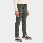 Boys Olive Green Slim Fit Drawstring Waist Jeans, ओलिव, small
