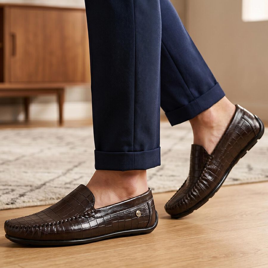 Men's Formal Shoes, भूरा, large