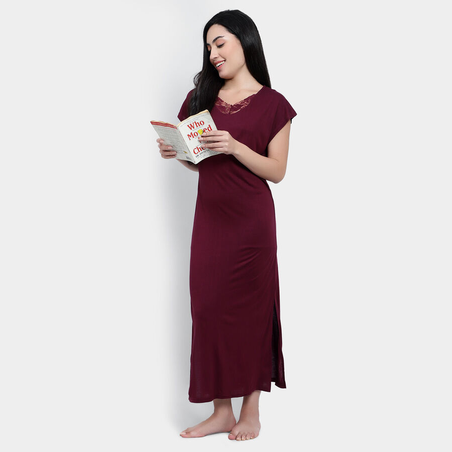 All Over Print Nighty, Wine, large image number null