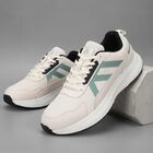 Men's Beige Lace-Up Sneakers, Beige, small