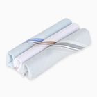 Men's White and Light Blue Striped Pack of 3 Handkerchief, Light Grey, small