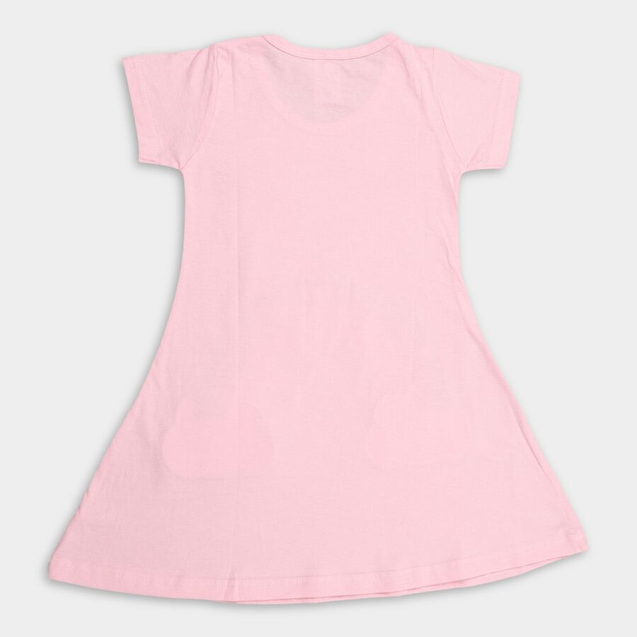 Girl's 100% Cotton Frock, Light Pink, large image number null