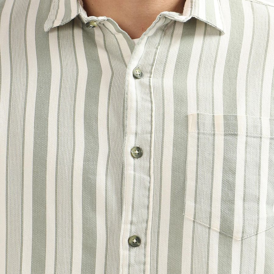 Men's 100% Cotton Casual Shirt, Light Green, large image number null
