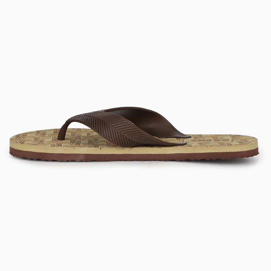 Men's Beige Flip-Flops, गहरा पीला, large