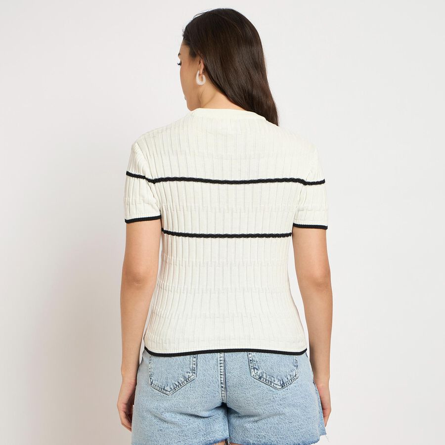 Ladies' 100% Cotton Crop  Top, सफ़ेद, large image number null