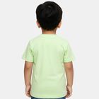 Boys' Mint Green Cotton Round Neck Graphic Printed T-Shirt, Light Green, small
