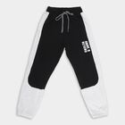 Boys' Black and Grey Color-Block Cotton Blend Pyjama, काला, small image number null