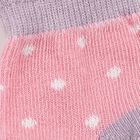Girls' Soft Pink Regular Fit Striped and Polka Dot Socks Pack of 2, हल्का गुलाबी, small image number null