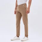 Men's 100% Cotton Cross Pocket Slim Fit Casual Trousers, Khaki, small image number null