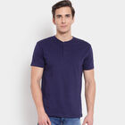 Solid Henley T-Shirt, Navy Blue, small image number null