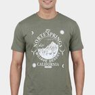 Men's Lime Green Round Neck Casual T-Shirt, Light Green, small