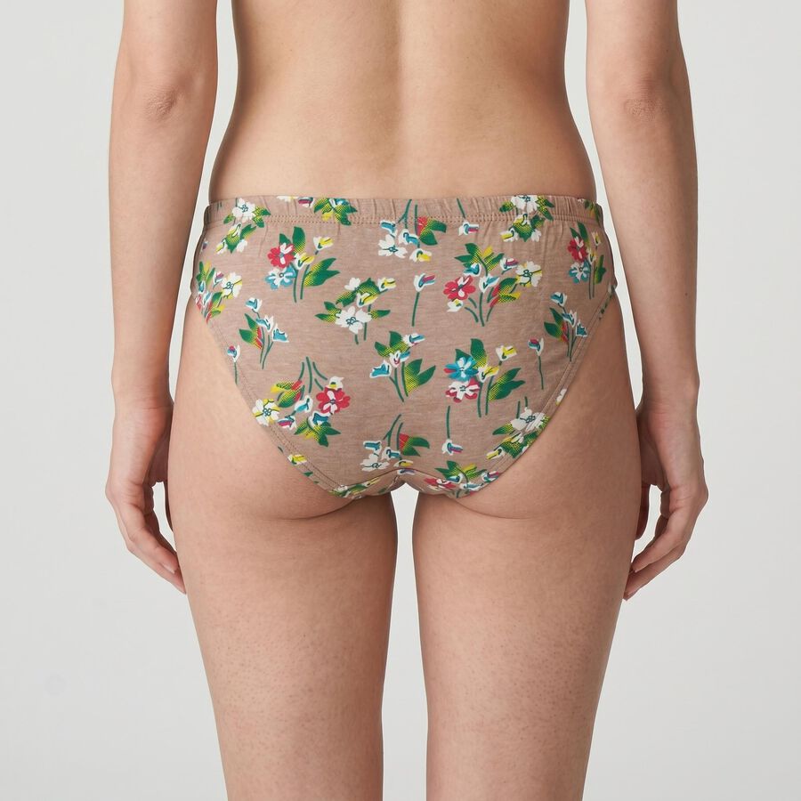 Women's Brown Regular Fit Floral Printed Panty, भूरा, large