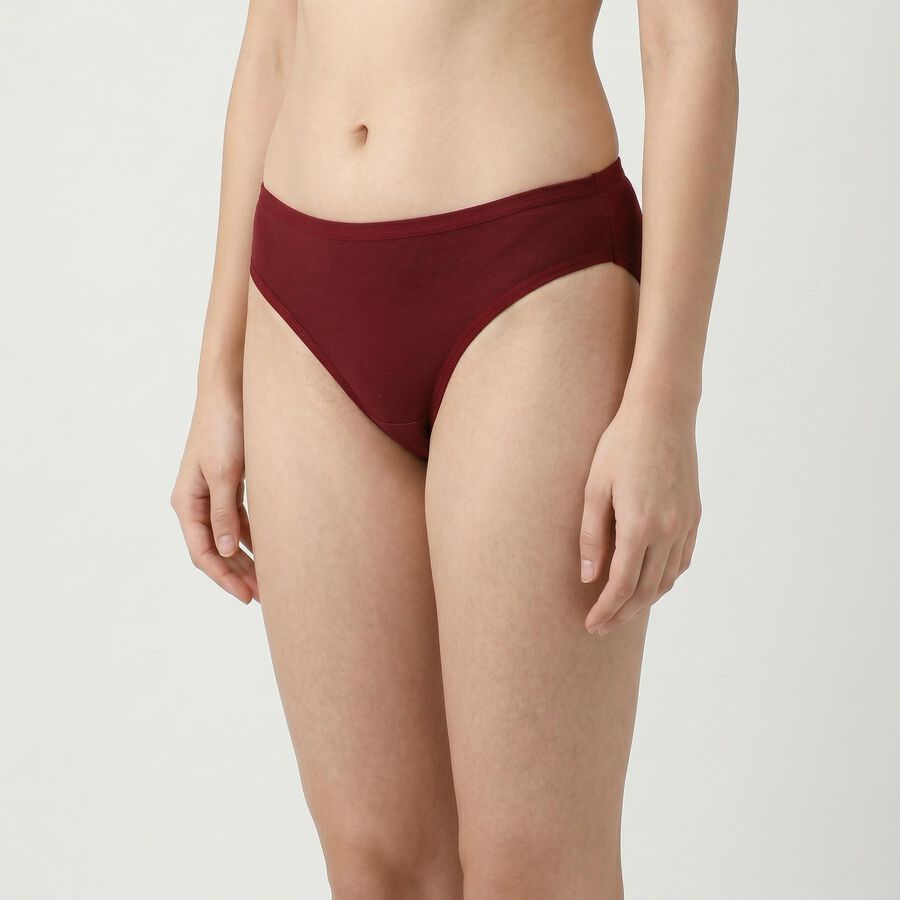 Women's Maroon Regular Fit Solid Panty, Maroon, large