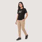 Women's Black Round Neck Regular T-Shirt, Black, small