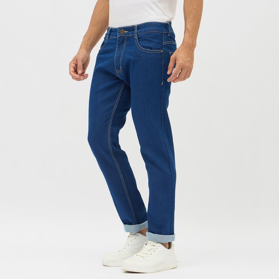 Men's Deep Indigo Slim Fit Jeans, Mid Blue, large