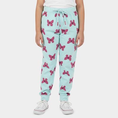 Girls' Aqua Cotton Blend Elastic Waist Pyjama