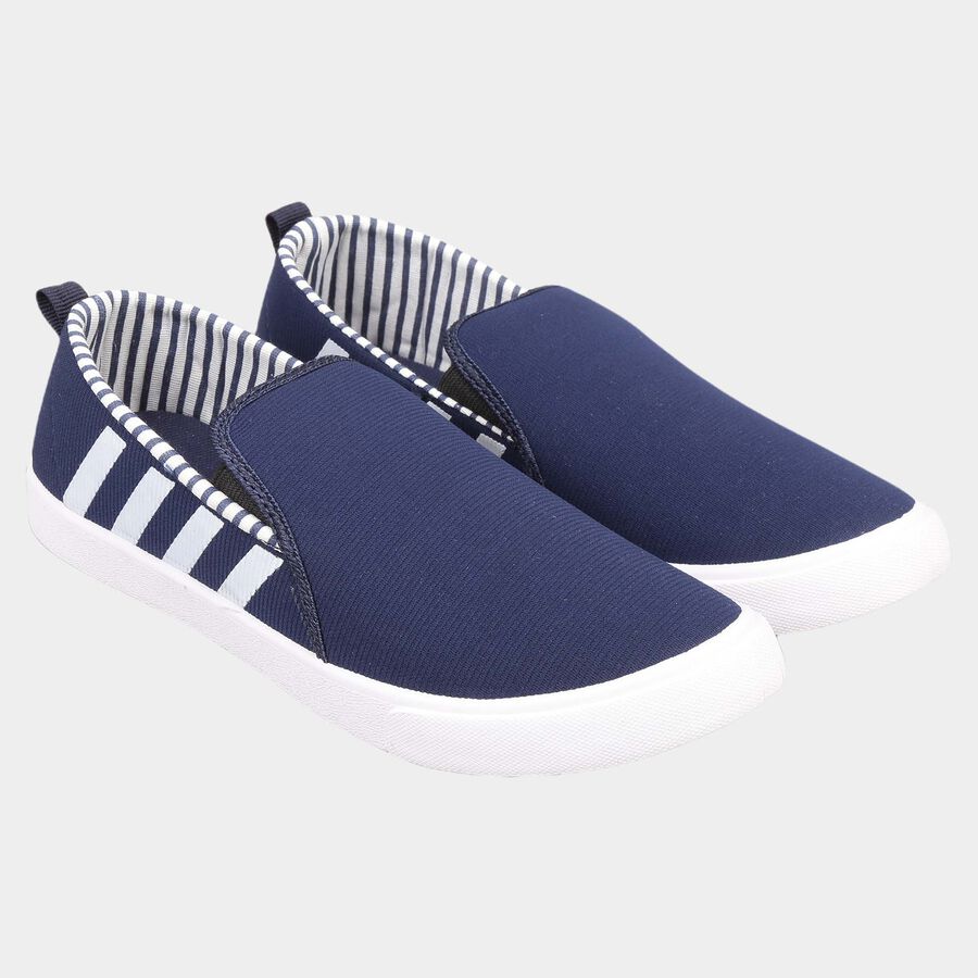 Men Solid Slip-On Casual Shoes, Navy Blue, large image number null