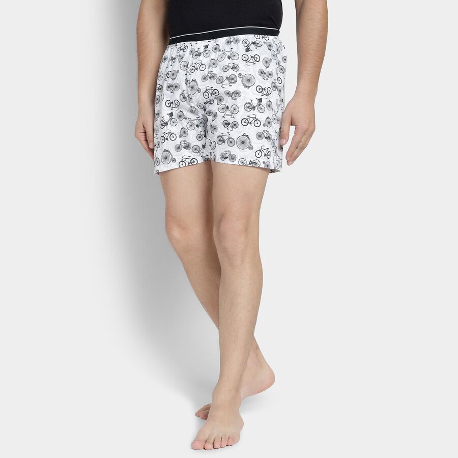 Men's 100% Cotton Boxers , सफ़ेद, large