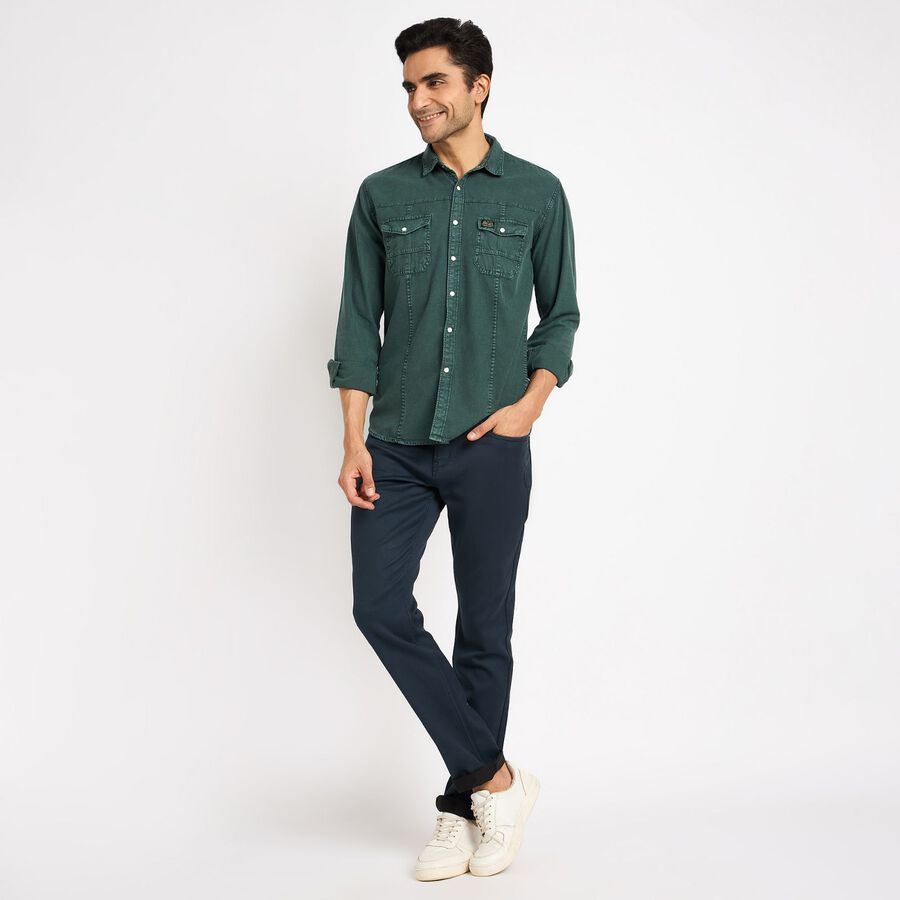 Men's 100% Cotton Casual Shirt , गहरा हरा, large image number null