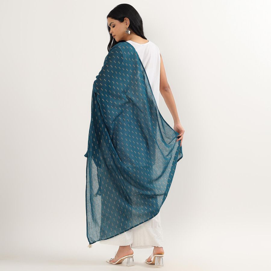 Ladies' Dupatta, Teal Blue, large image number null