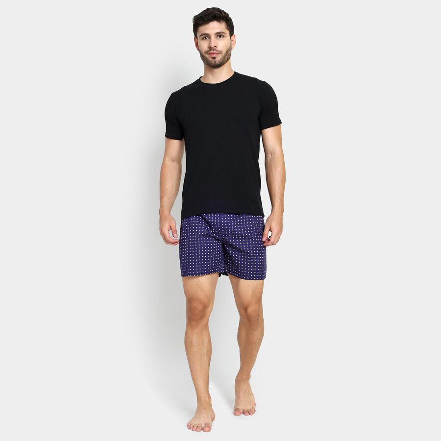 Men's 100% Cotton Boxers , Navy Blue, large