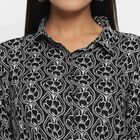 All Over Print Knee Length Dress, Black, small image number null