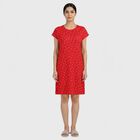 Women's Red Minimalist Nighty, लाल, small
