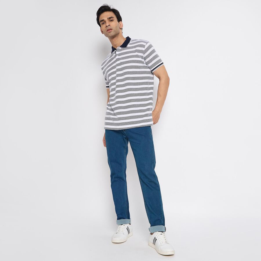 Men's Collared Half Sleeves T-Shirt, सफ़ेद, large image number null
