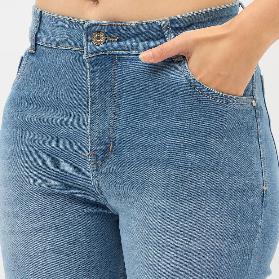 Ladies' 100% Cotton Jeans, Mid Blue, large image number null