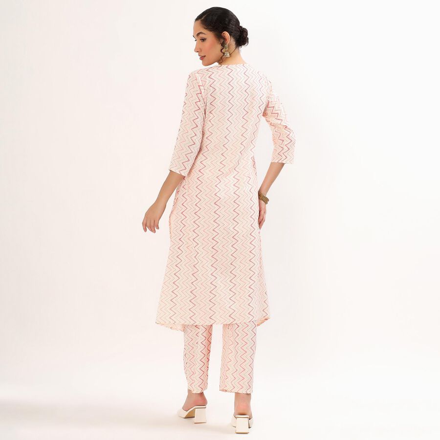 Women's Soft Ivory Pink Embroidered Ethnic Set, Light Pink, large image number null