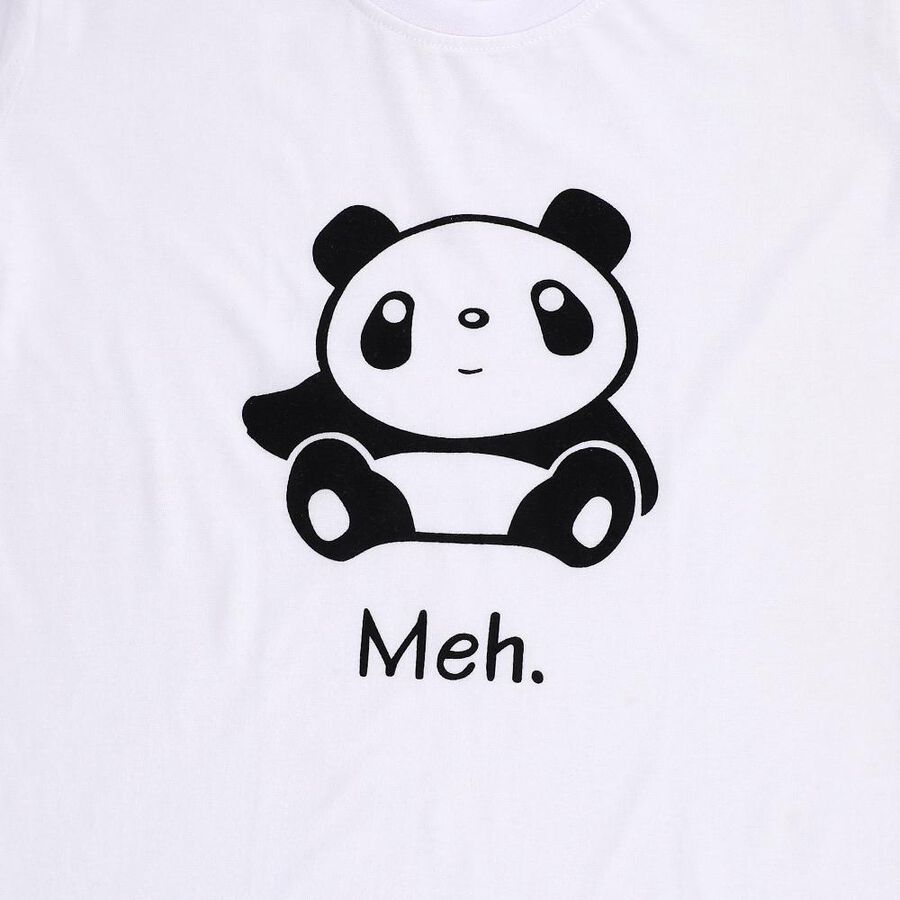 Girls White Cotton Blend Round Neck Graphic Printed T-Shirt, White, large image number null