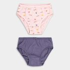 Girls' Light Pink and Soft Lavender Regular Fit Printed and Solid Panty, गहरा ग्रे, small