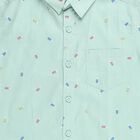 Boys Light Mint Green Cotton Half Sleeve Classic Casual Shirt, Light Green, small image number null