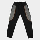 Boys Black Jogger Fit Contrast Panel Pyjama, Black, small
