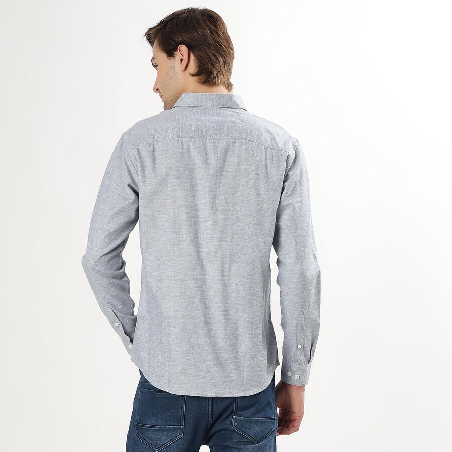 Men's Light Grey Slim Fit Casual Shirt, Light Grey, large image number null