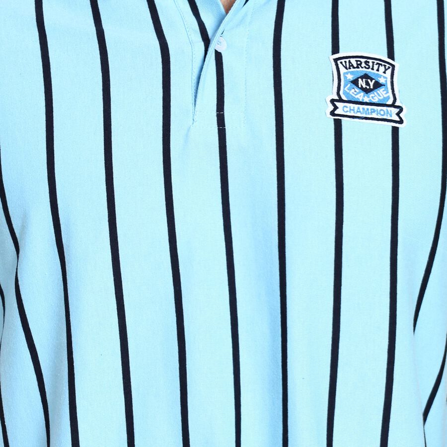 Men's Collared Half Sleeves T-Shirt , Light Blue, large image number null