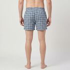 Men's Blue Relaxed Fit Checked Boxers, Light Blue, small