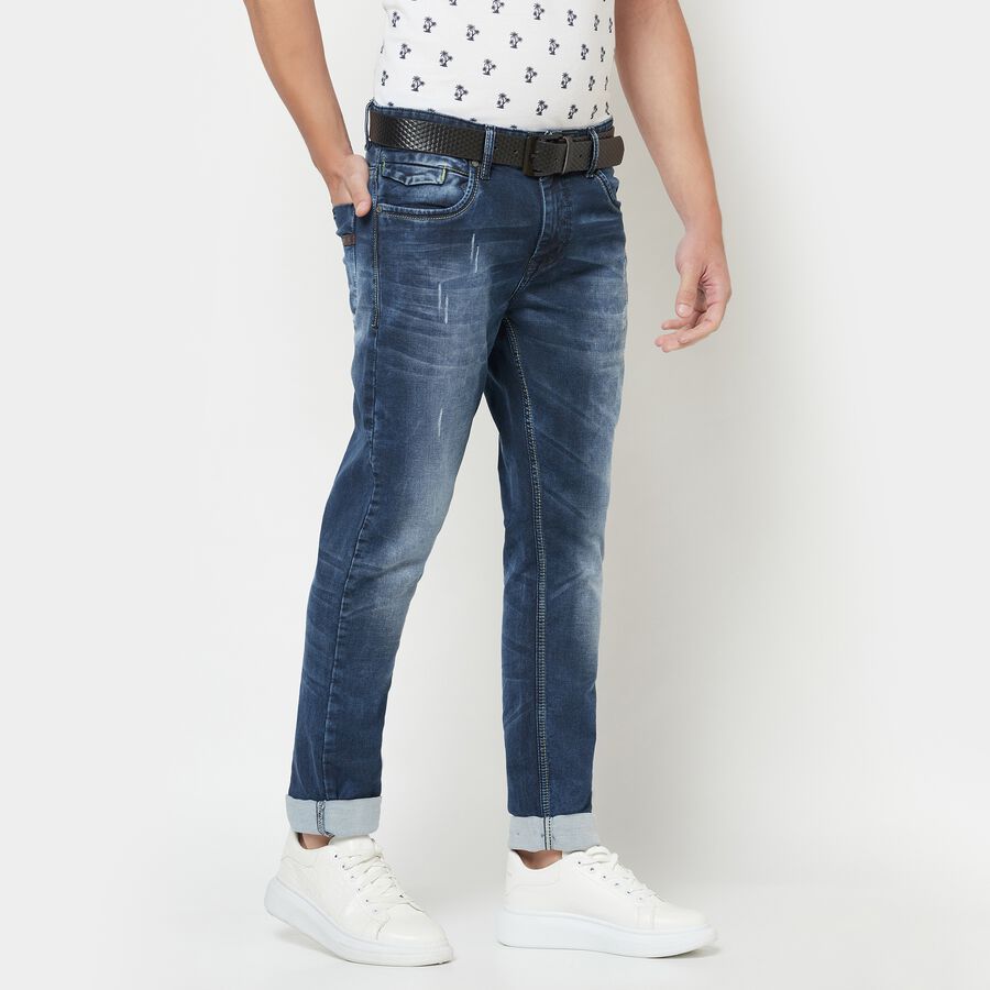 5 Pocket Skinny Fit Jeans, Dark Blue, large image number null