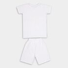 Boys' Light Blue Cotton Round Neck Graphic Baba Suit, हल्का नीला, small