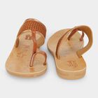 Women's Tan Thong Slip-On Flat Sandals, टैन, small