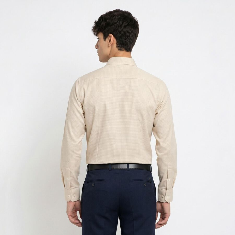 Men's Beige Regular Fit Formal Shirt, Beige, large