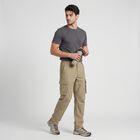 Men's Beige Slim Fit Cargo Trousers, गहरा पीला, small