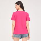 Ladies' 100% Cotton Round Neck T-Shirt, रानी (फ्यूशिया), small image number null