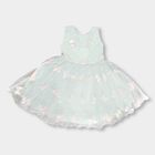 Girls' Soft Mint Green Butterfly Sequin Party Wear Frock, Light Green, small image number null
