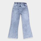 Girls' Light Stonewashed Blue Flared Fit Tie-Up Jeans, Light Blue, small image number null