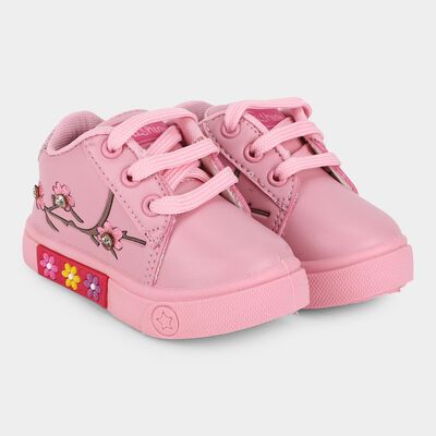 Girls Soft Baby Pink Lace-Up Casual Shoes